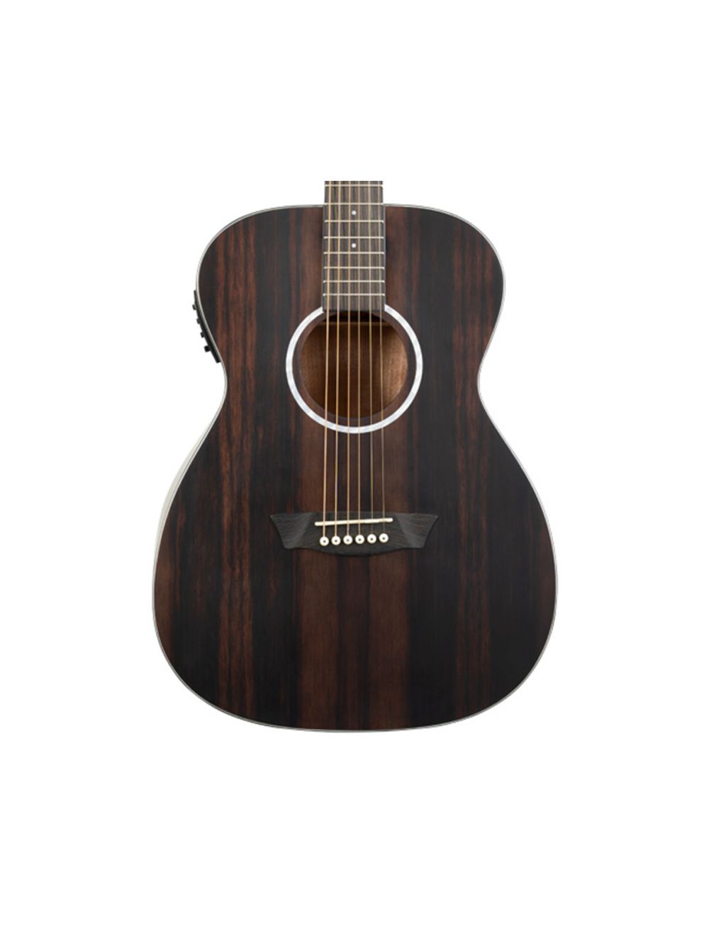 Washburn DFEFE-U Deep Forest Folk Acoustic/Electric Guitar - Striped Ebony
