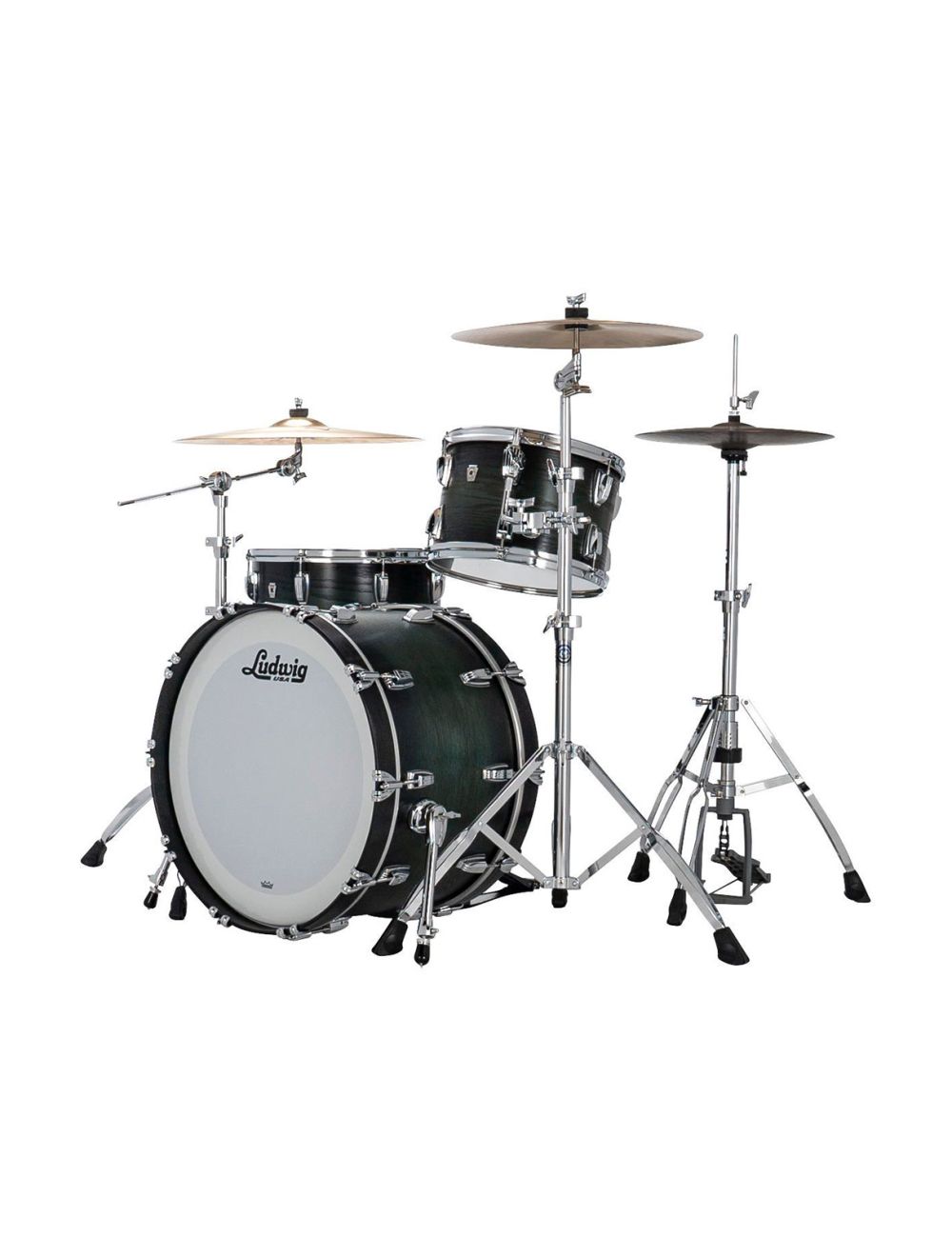 Ludwig Classic Oak Fab 3-pc Shell Pack w/22" Kick - Green Burst - Used