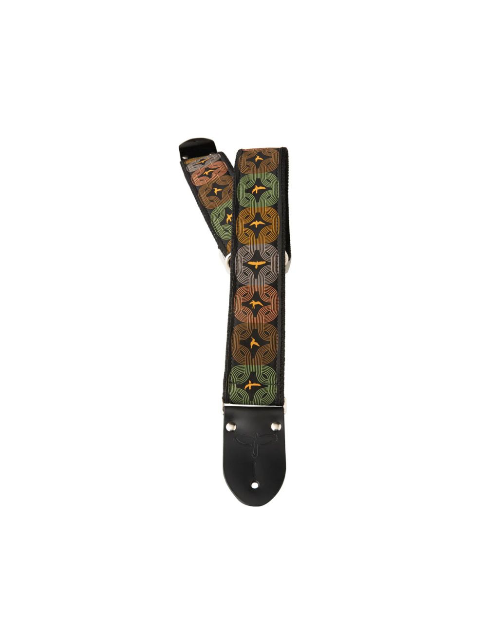 PRS 2 Deluxe Retro Guitar Strap Orange Birds w Custom Jacquard