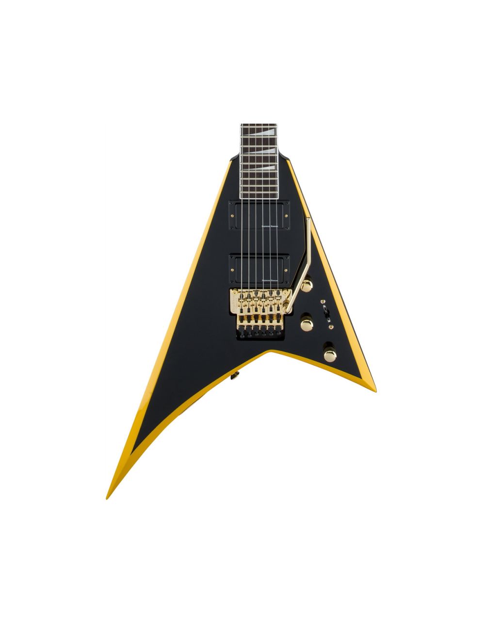 Used Jackson X Series Rhoads RRX24 Laurel FB Black with Yellow Bevels