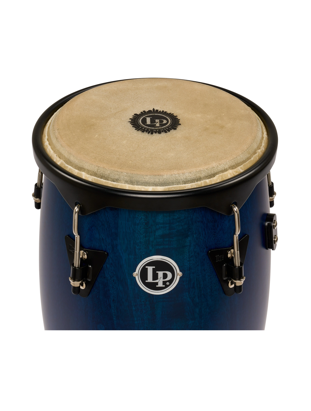 Latin Percussion 10"/11" City II Conga Set w/ Double Stand - Mango Blue Black
