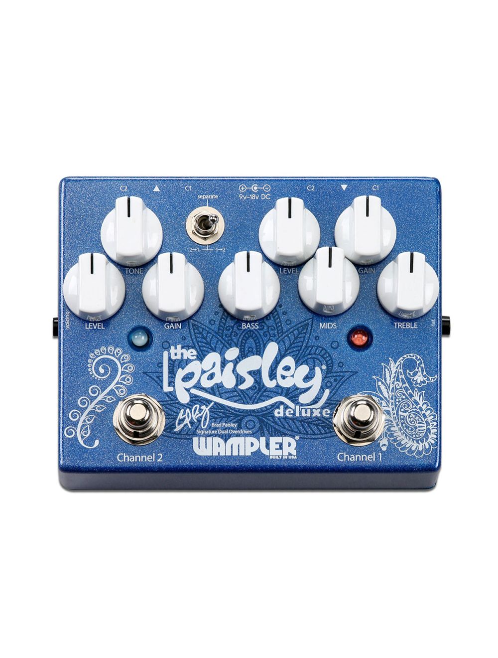 Wampler Paisley Deluxe 2-Channel OD + Gator 9V Power Combo & 3 Patch Cables