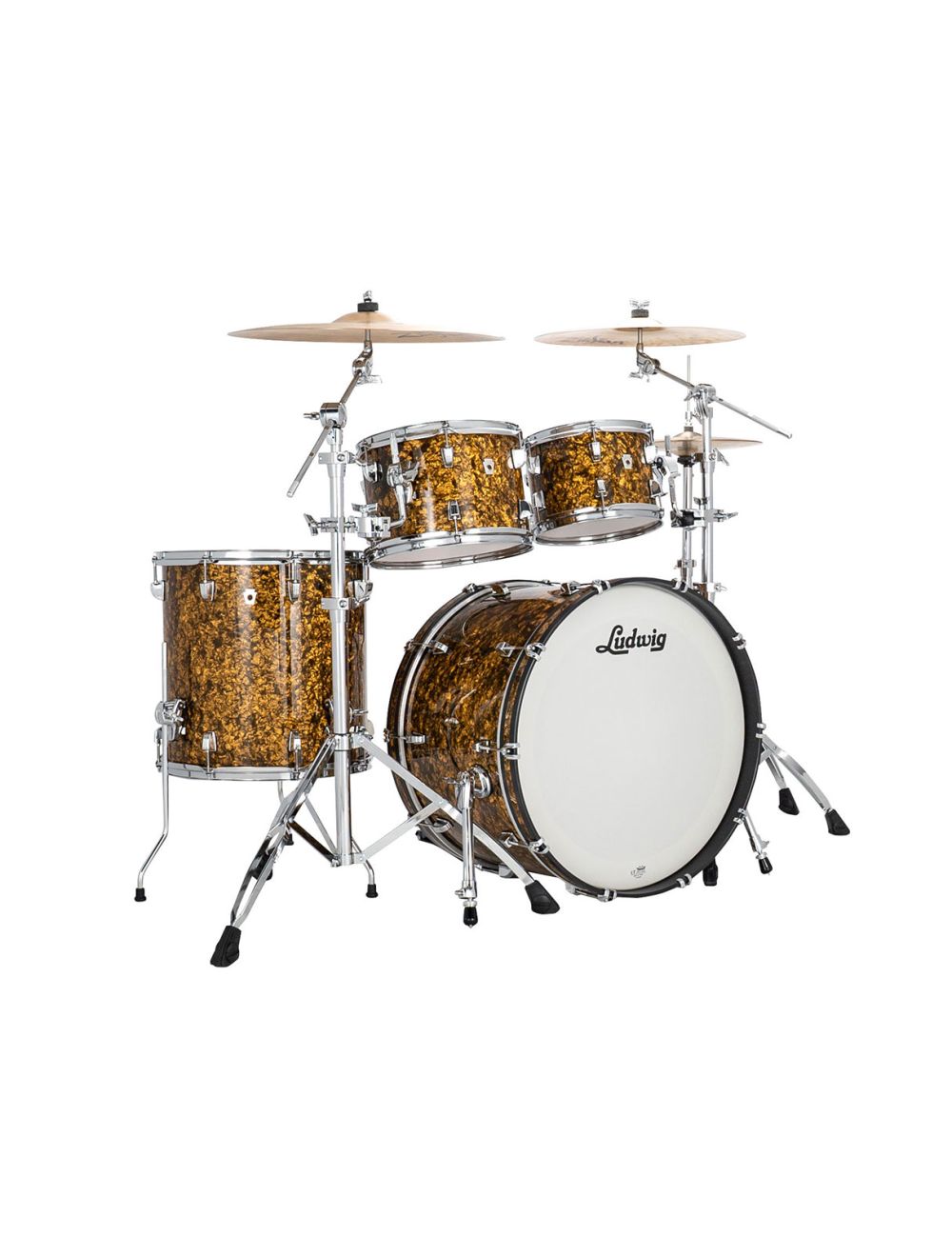 Ludwig Neusonic Mod 4-pc Shell Pack w/ 22" Kick - Butterscotch Pearl