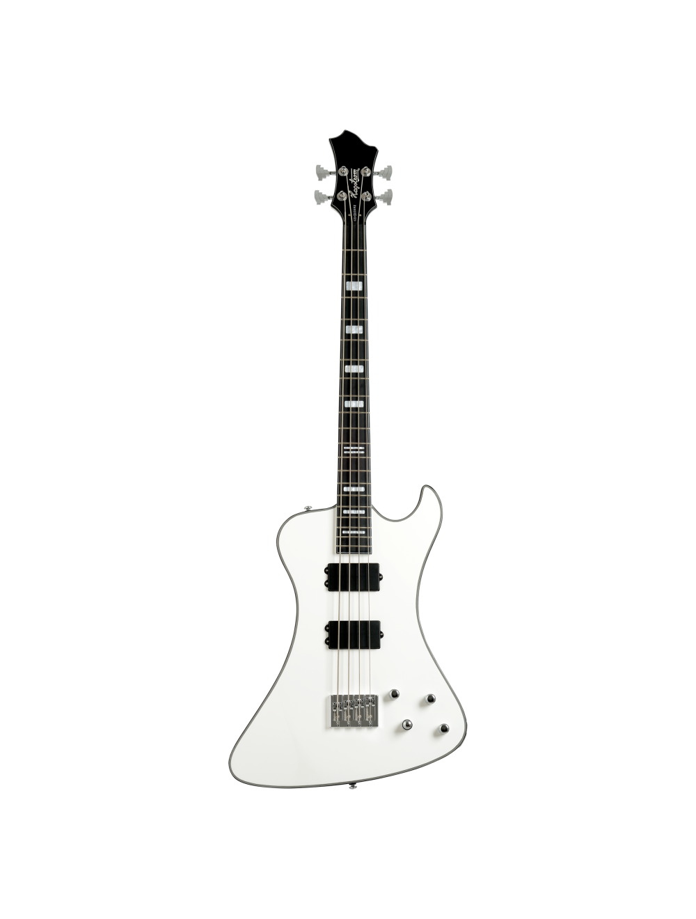 Hagstrom Nekromant 4 Single Cut Bass Guitar - White Gloss