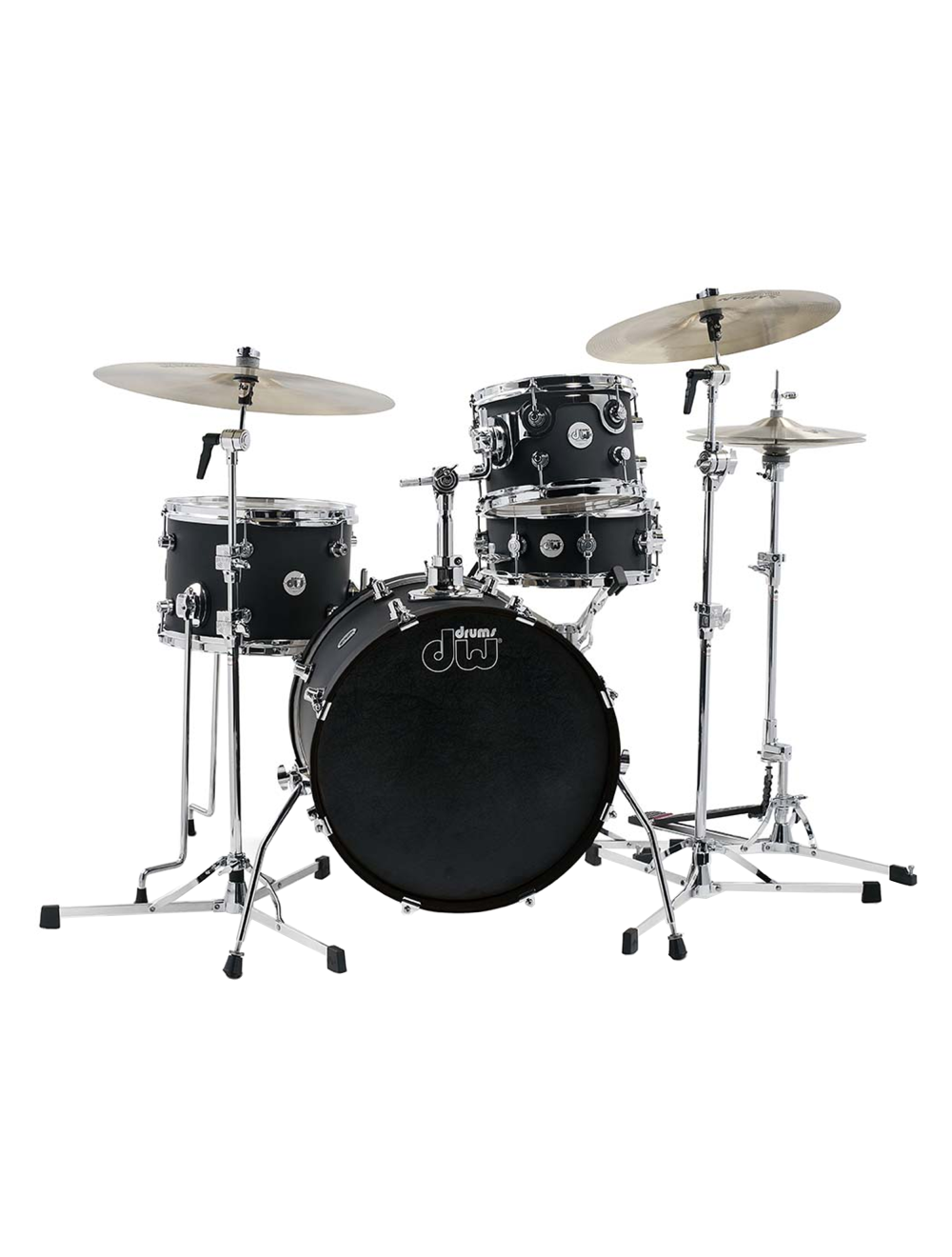 Open Box DW Design Mini Pro 4-Piece Drum Kit w/18" Kick - Black Satin