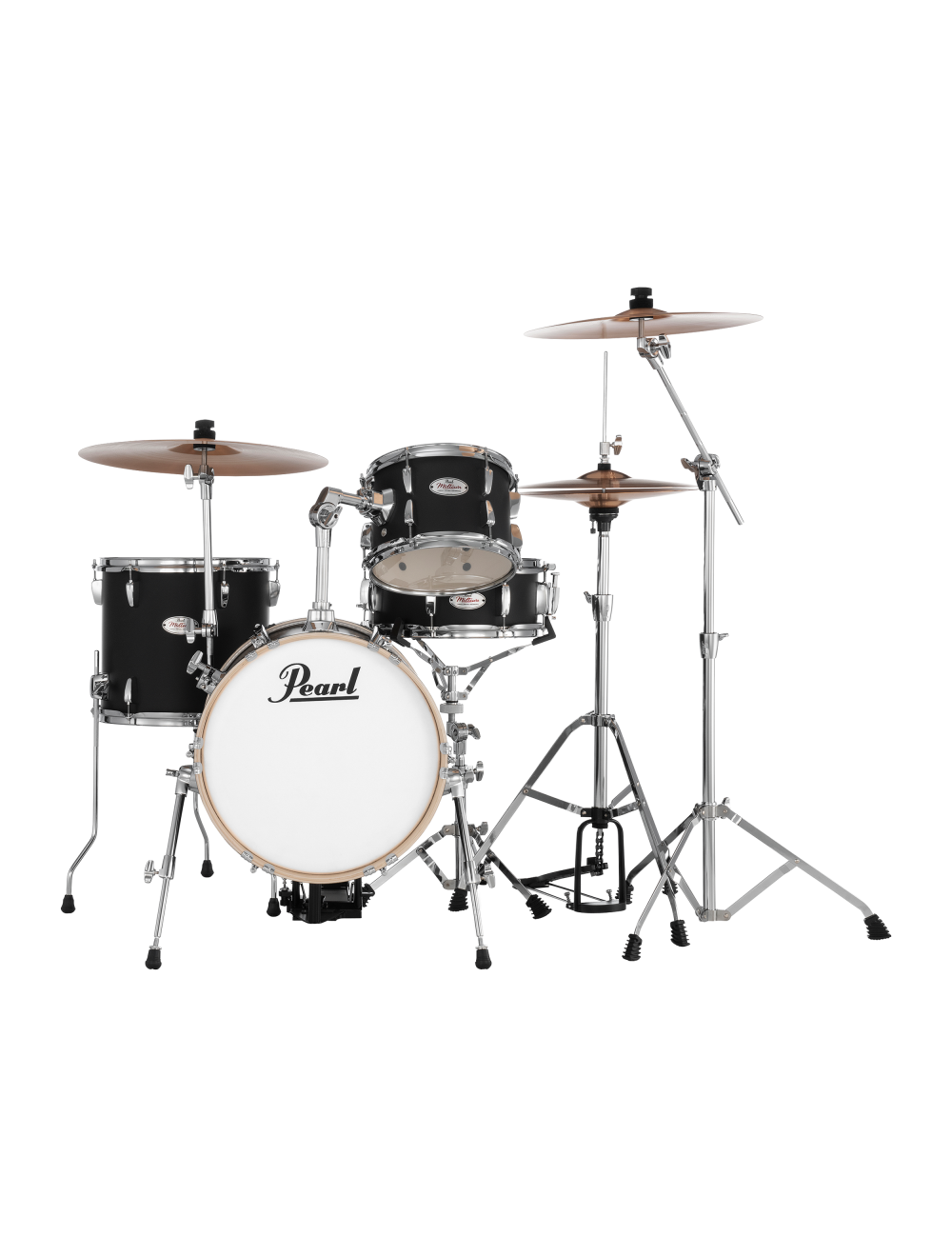 Pearl Midtown 4-piece Shell Pack w/16" Kick + Hardware - Matte Asphalt Black