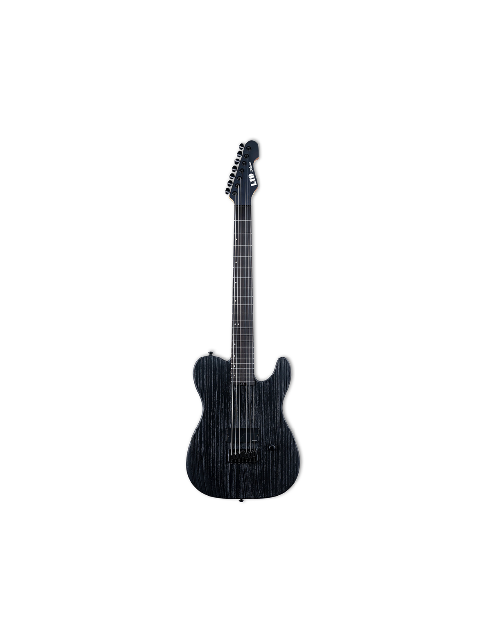 ESP LTD TE-1007 7-String Baritone Electric Guitar - Black Blast w/Ebony FB