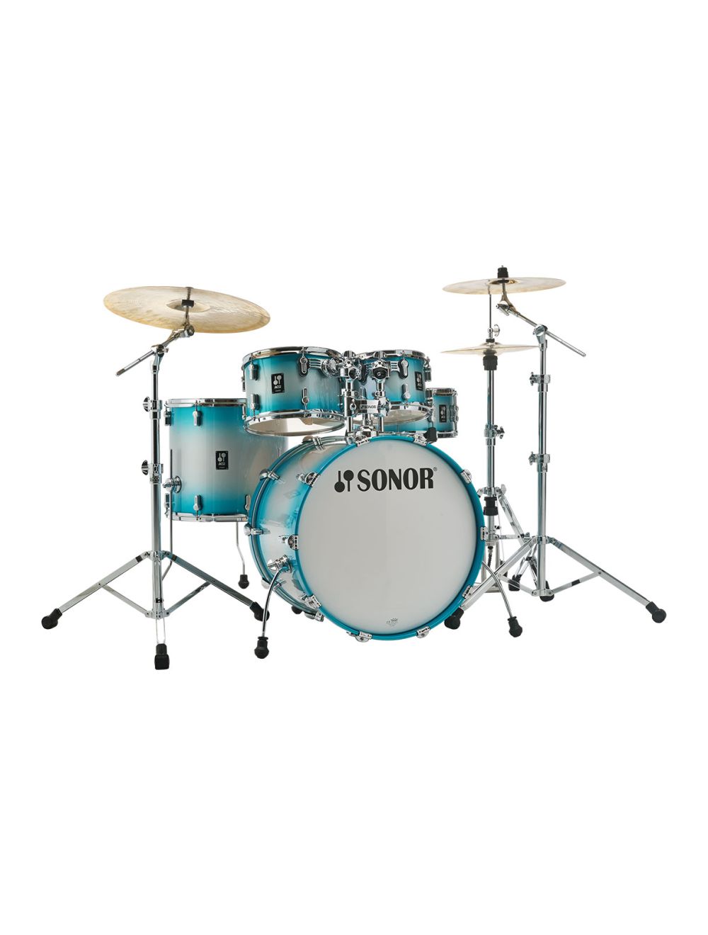 Sonor AQ2 Maple Stage 5-pc Shell Pack w/ 22" Kick - Aqua Silver Burst