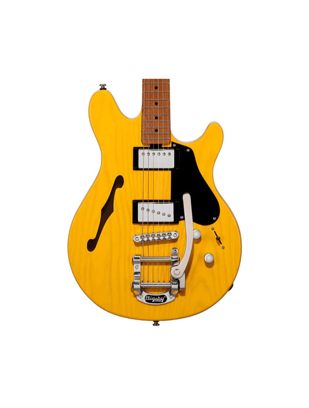 Sterling by Music Man Valentine Chambered Bigsby - Butterscotch