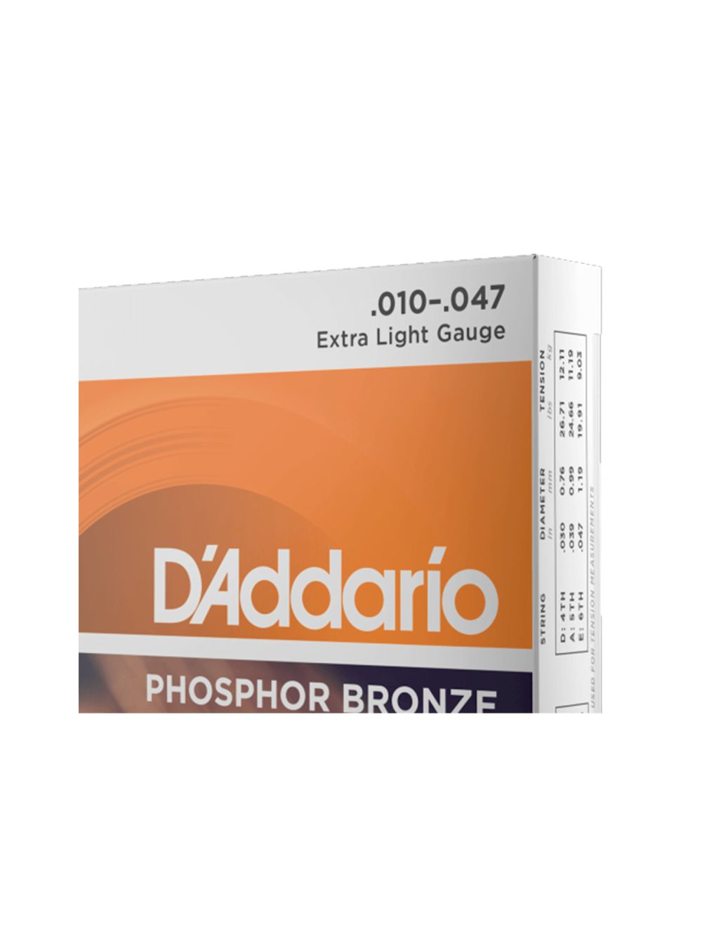 D'Addario EJ15-3D Phosphor Bronze Acoustic Guitar Strings, Extra Light, 3 Sets - Open Box