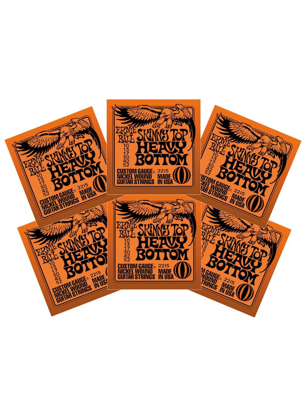 Ernie Ball 2215 Slinky Skinny Top Heavy Bottom Electric Guitar Strings 6-Pack