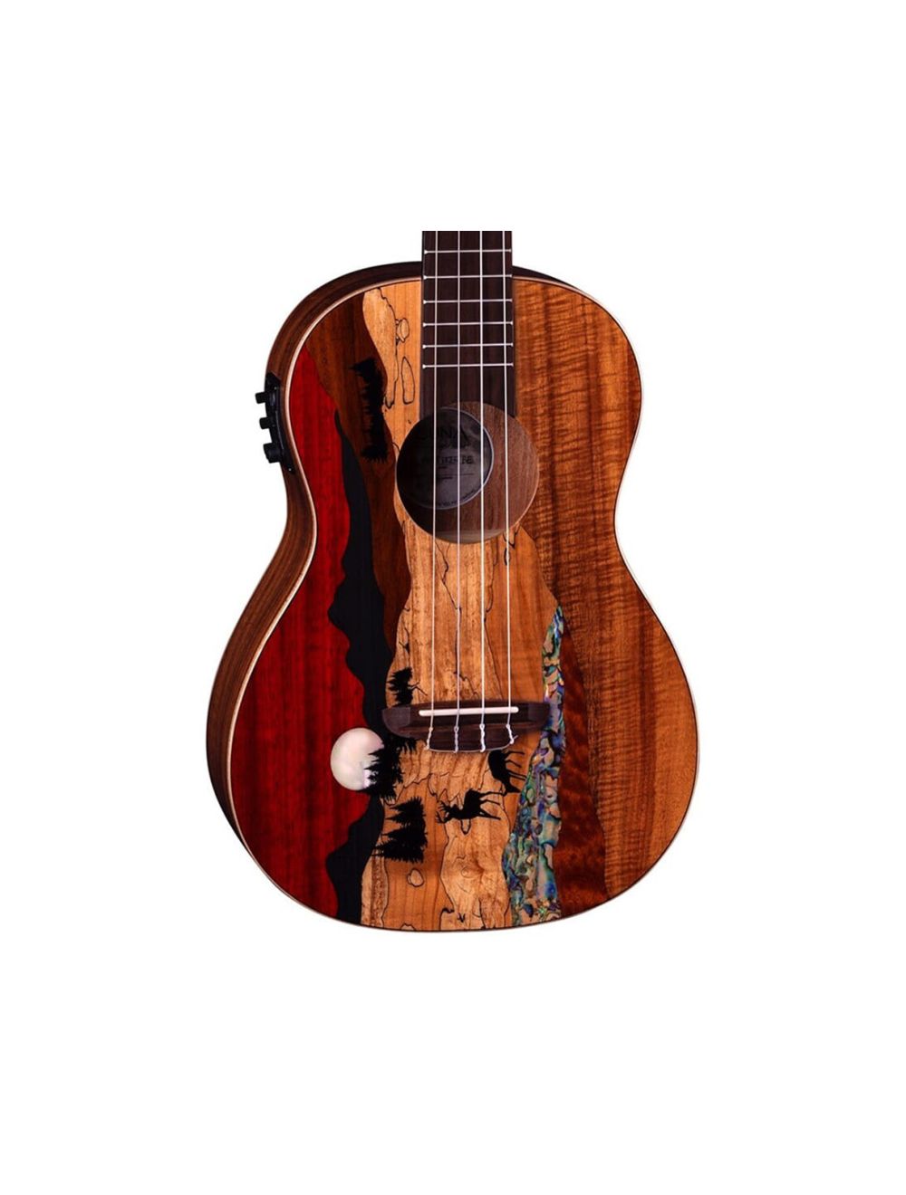 Luna Vista Deer Baritone Ukulele w/Preamp & Bag - Open Box