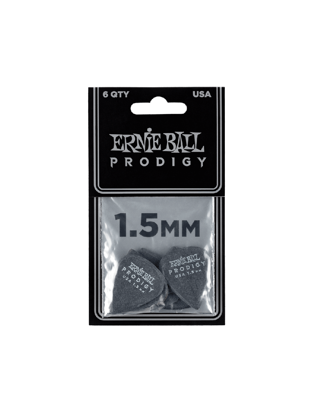 Ernie Ball Standard Prodigy Picks 6-pack - 1.5mm Black