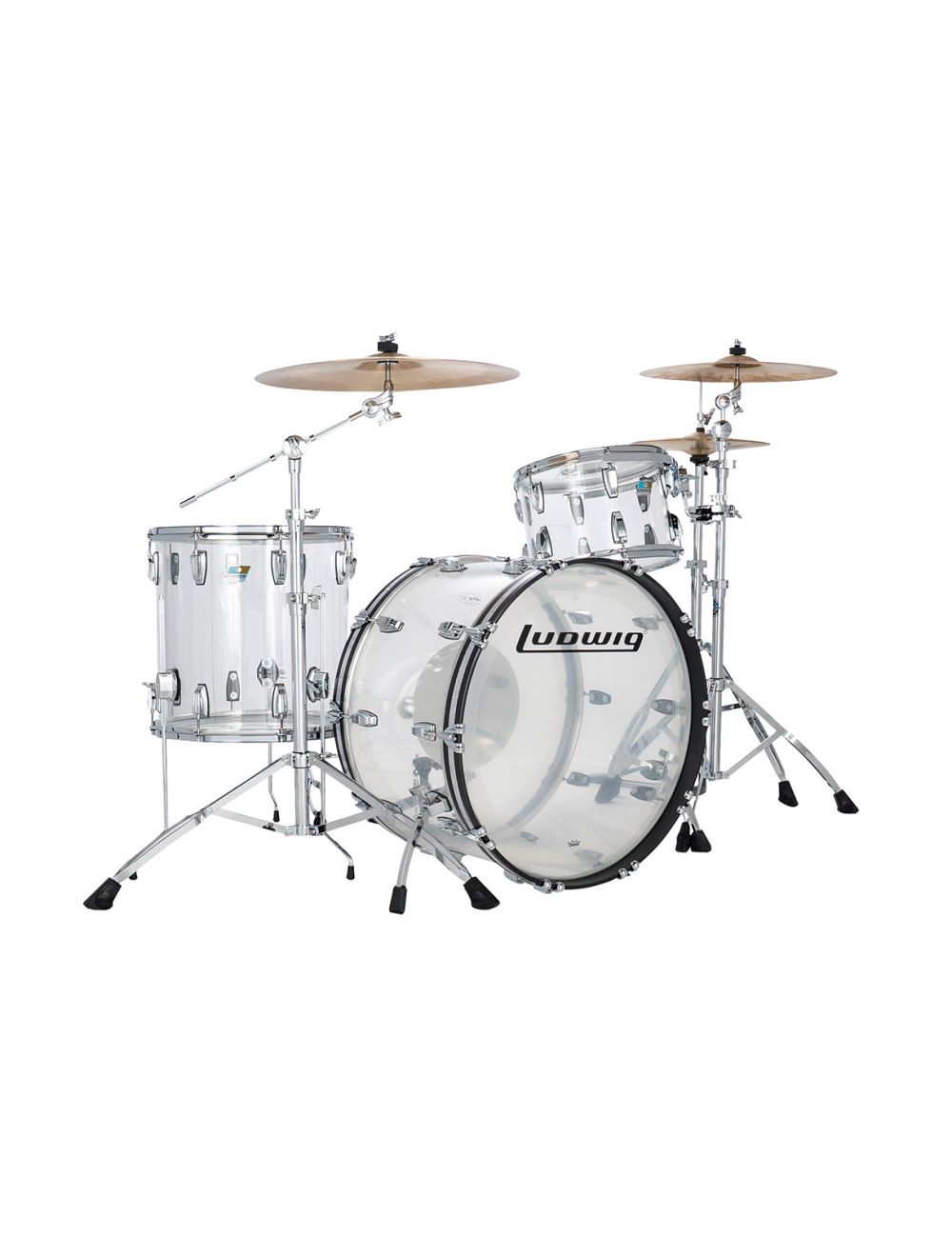 Ludwig Vistalite Pro Beat 3pc Shell Pack w/ 24" Kick - Clear - Used