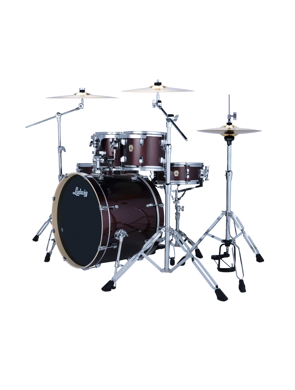 Ludwig Evolution 6-Pc Drum Set w/22" Kick & Paiste Cymbals - Carmel Sparkle