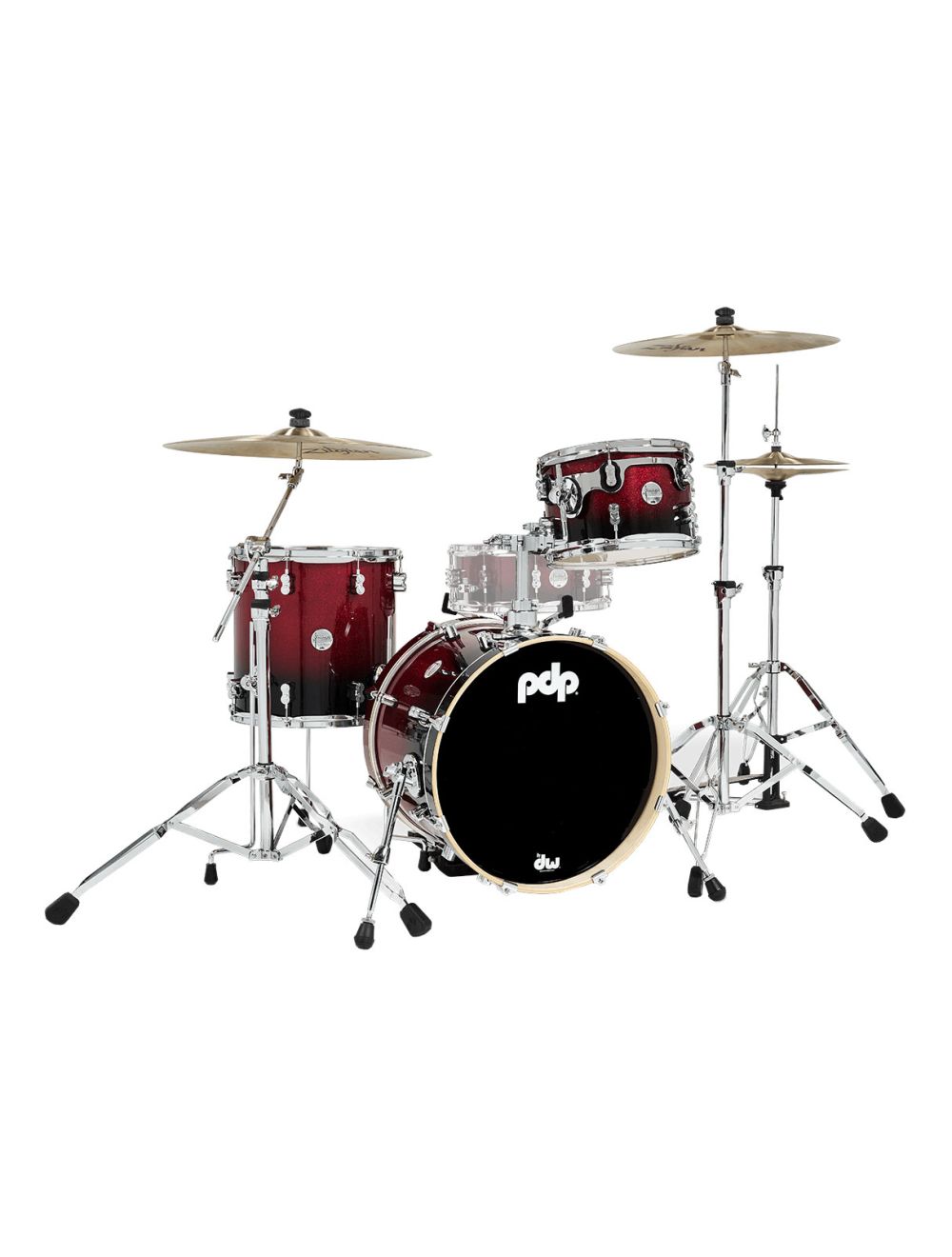 PDP Concept Maple 3-Piece Bop Shell Pack - Red to Black Fade