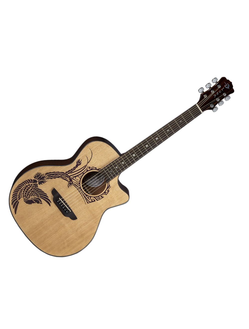 Luna Oracle Phoenix Spruce Acoustic/Electric Guitar - Gloss Natural - Open Box