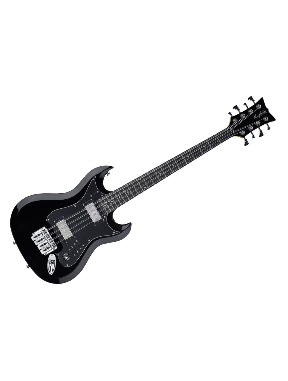 Hagstrom H8II-BLK Retroscape H8-II 8 String Bass Guitar - Black Gloss