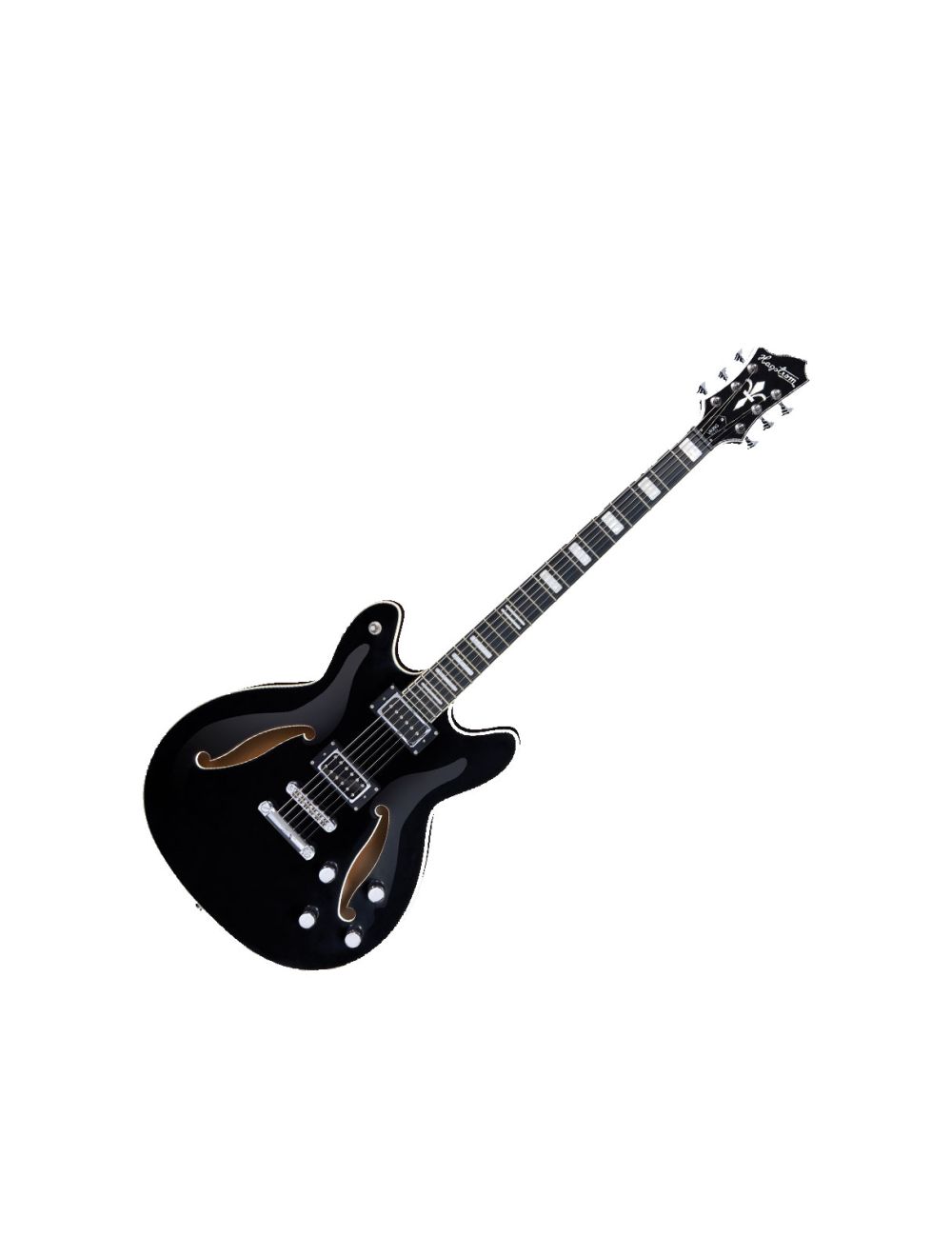Hagstrom VIDLXBARI-BLK Viking Deluxe Baritone Electric Guitar Black