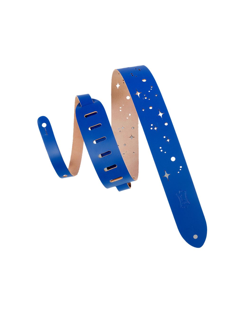 Levy's Leathers M12GSC-ROY 2" Wide Royal Blue Chrome-Tan Leather Guitar Strap