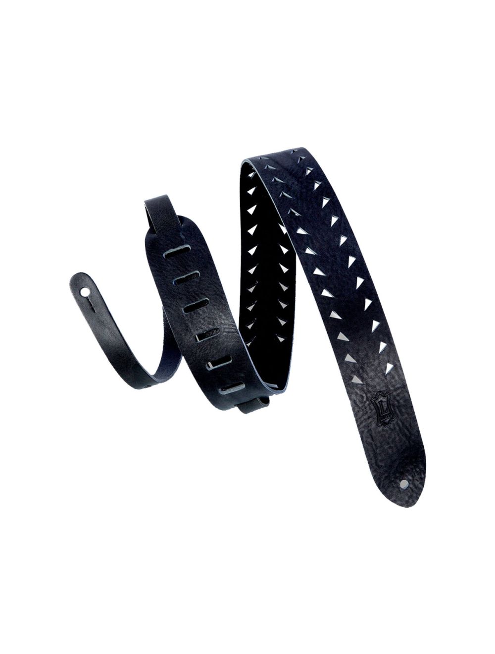 Levy's Leathers M12TTV-BLK 2" Wide Black Veg-Tan Leather Guitar Strap