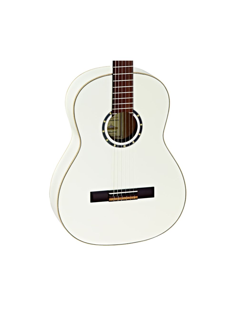 Ortega Guitars R121SNWH Family Series Slim Neck Nylon  w/ Bag , White