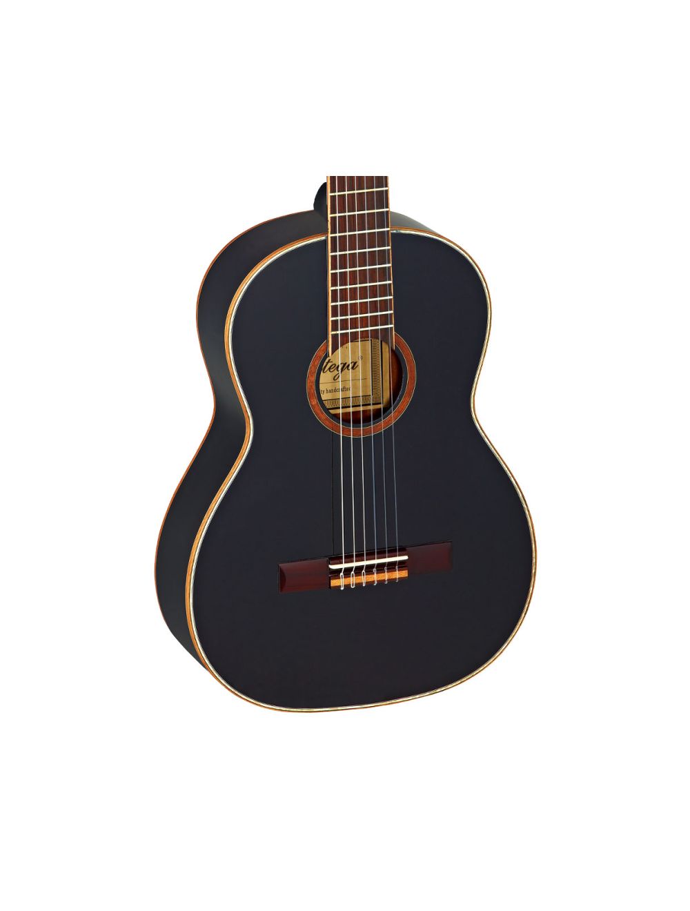 Ortega Guitars R221BK Family Series Nylon w/ Bag, Gloss Black