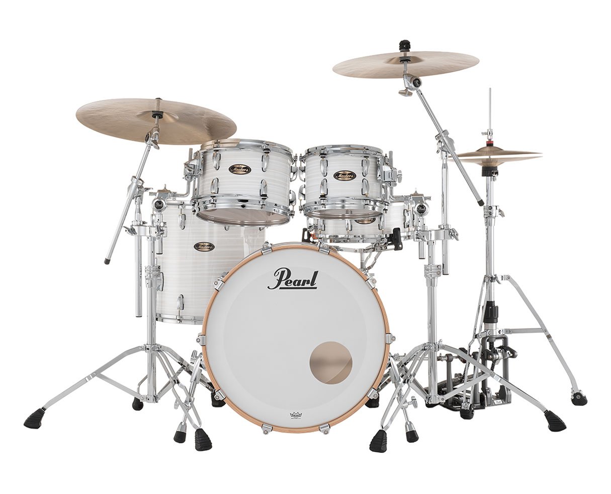 Image of Pearl Masters Maple Gum 4-pc Shell Pack w/ 22" Kick - White Ice Swirl - Open Box